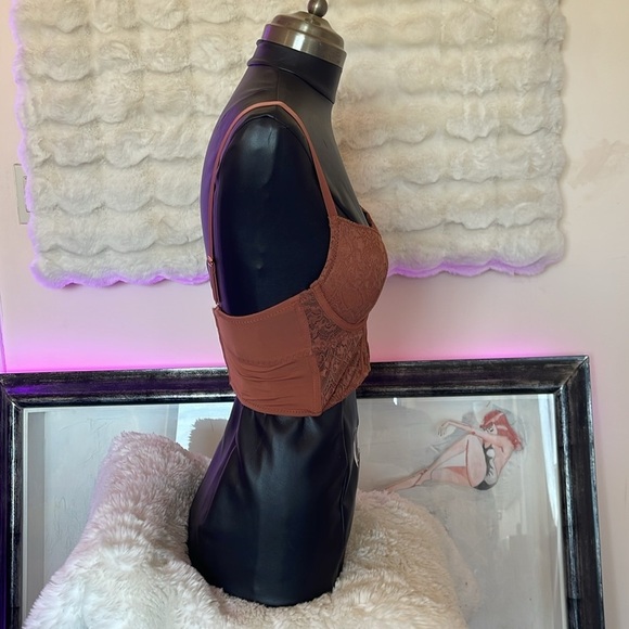 Danskin Brown Corset Bra with Structured Cups - Picture 5 of 8